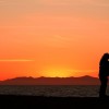 Couple embrace sunset 1